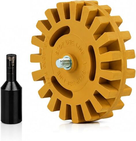 ABN Rubber Eraser Wheel with Drill Adapter 1-Pack – Pinstripe, Double Sided Adhesive, Vinyl Decal, Graphics Removal Tool in Kuwait