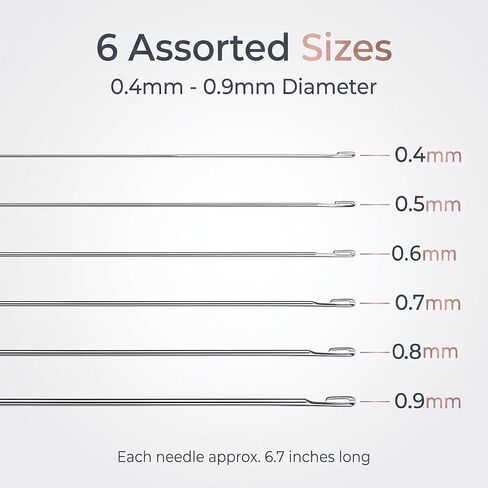 6 Pcs Bead Spinner Needles for Jewelry Making, 6 Sizes for Clay Seed Beads in Saudi Arabia