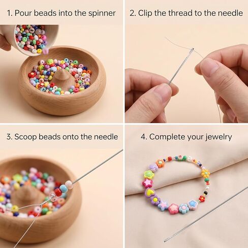 6 Pcs Bead Spinner Needles for Jewelry Making, 6 Sizes for Clay Seed Beads in Saudi Arabia