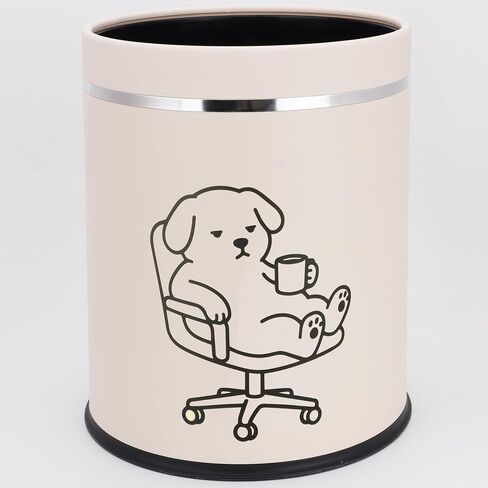Juju Dog Trash Can - Dog Decor Office Trash Can - Small Trash Can - Small Waste Basket for Bathroom Waste Baskets - Dustbin Wastebaskets - Garbage Bin - 3.3 Gallon / 12.5 Liter (Low) in Kuwait
