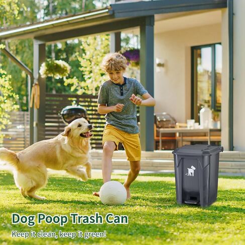 Pet Waste Container - 20L Outdoor Dog Poop Trash Bin with Removable Inner Bin, 150 Waste Bags for Small/Large Dog Families in Saudi Arabia