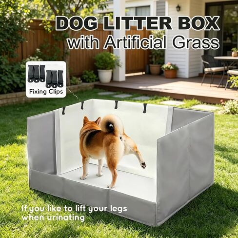 Dog Litter Box with High Walls, 22" Pee Pad Holder Foldable, Indoor Dog Potty Tray for Puppy Dogs, No Assembly, No Spill, Waterproof, Easy to Clean, Portable for Travel in Kuwait