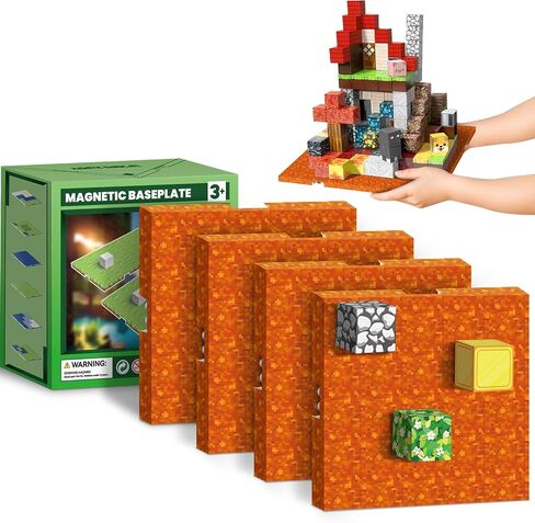 Magnetic Blocks Baseplate - Magnet Toys for Kids, 4PCS, Grassland in Kuwait