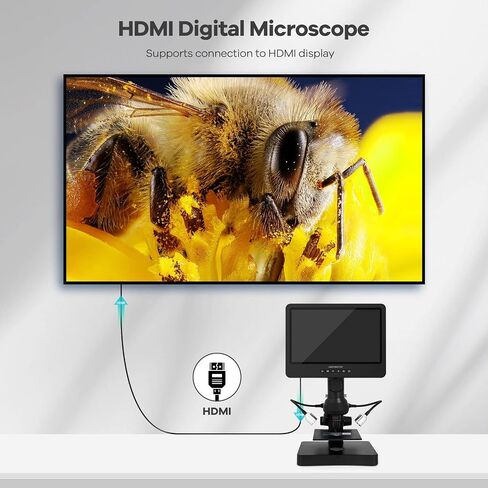 Andonstar AD249-P 10.1 Inch Digital Microscope, Coin Microscope for Error Coins Whole Coins, 1000x 3 Lens 1080P FHD Video Record, Biological Microscope Kit for Adults and Kids, Prepred Slides in Saudi Arabia
