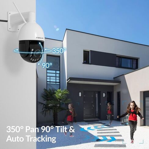كاميرا مراقبة خارجية FOSCAM SD4 2k 4MP، كاميرا مراقبة IP 5G/2.4 جيجا هرتز واي فاي PTZ مع تكبير بصري 4X، كشف بشري ذكي بالذكاء الاصطناعي، صوت ثنائي الاتجاه، رؤية ليلية 165 قدم، مستشعر صور CMOS، IP66 in Kuwait