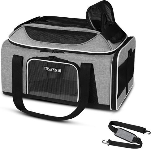 Petskd Top-Expandable Small Pet Carrier 18"x11"x11" Airline Approved in Kuwait