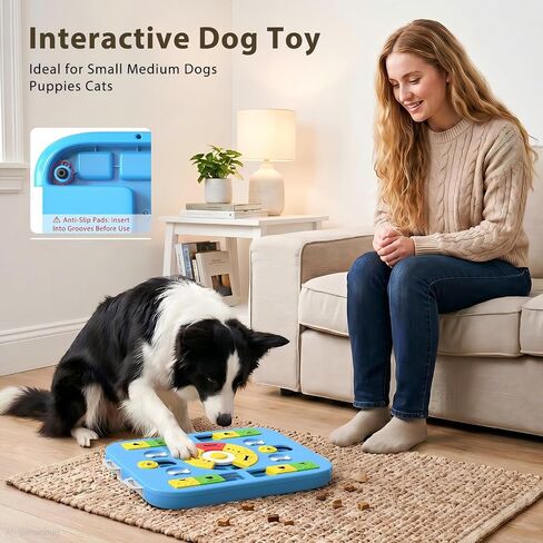 Dog Puzzle Toy, Treat Dispensing Dog Enrichment Toys, Blue in Kuwait