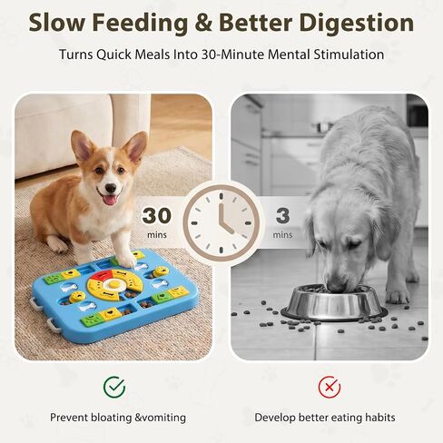 Dog Puzzle Toy, Treat Dispensing Dog Enrichment Toys, Blue in Kuwait