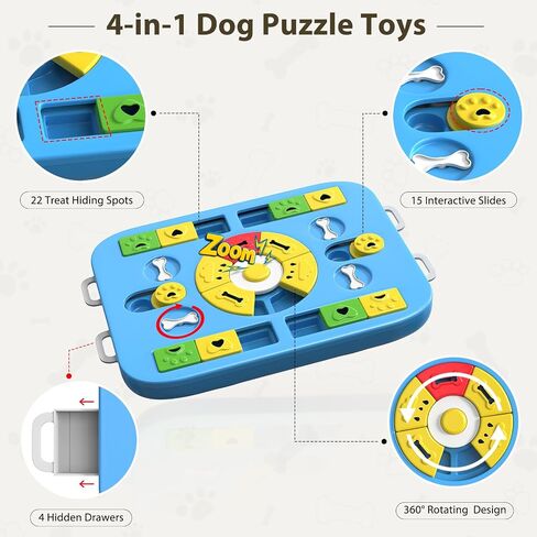 Dog Puzzle Toy, Treat Dispensing Dog Enrichment Toys, Blue in Kuwait