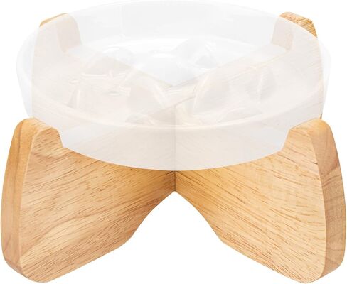 Ceramic Slow Feeder Cat Bowl 6.3" Wide (White) in Saudi Arabia