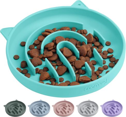 Coomazy Slow Feeder Cat Bowl Silicone Pet Puzzle Feeder for Slow Eating in Saudi Arabia