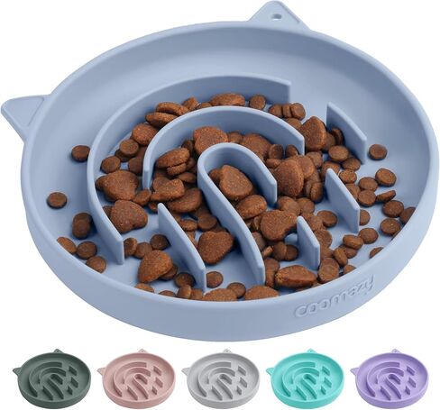 Coomazy Slow Feeder Cat Bowl Silicone Pet Puzzle Feeder for Slow Eating in Kuwait