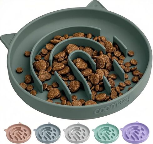 Coomazy Slow Feeder Cat Bowl Silicone Pet Puzzle Feeder for Slow Eating in Kuwait