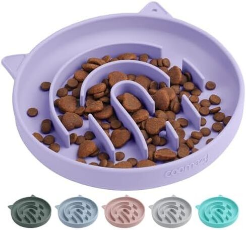 Coomazy Slow Feeder Cat Bowl Silicone Pet Puzzle Feeder for Slow Eating in Kuwait