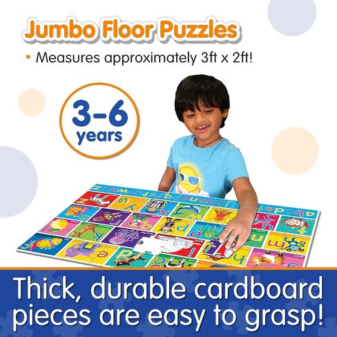 The Learning Journey: Jumbo Floor Puzzles - Alphabet - Extra Large Puzzle Measures 3 ft by 2 ft - Preschool Toys & Gifts for Boys & Girls Ages 3 and Up (436318) in Kuwait
