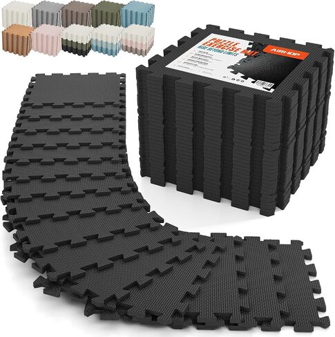 AIRHOP 18 PCS Gym Floor Mat, EVA Foam Puzzle Gym Mat, High-Density Interlocking Foam Floor Tiles for Home Gym, Play Workout Garage Kitchen Flooring 12.6"x12.6"x0.4" in Saudi Arabia