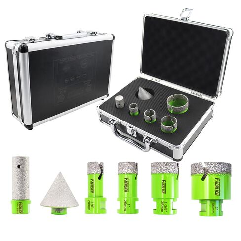 Diamond Core Drill Bits Set - Tile Hole Saw Kit (6/6/8/10/20/25/35mm+35B+Hex) 9pcs for Porcelain Ceramic Tile Granite Marble in Saudi Arabia