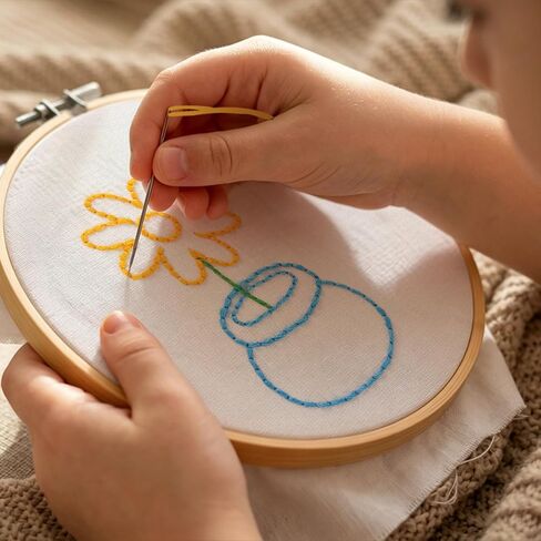 Nuberlic 12 Pcs Embroidery Kit for Kids with Step-By-Step Guidance Ages 8+ in Saudi Arabia
