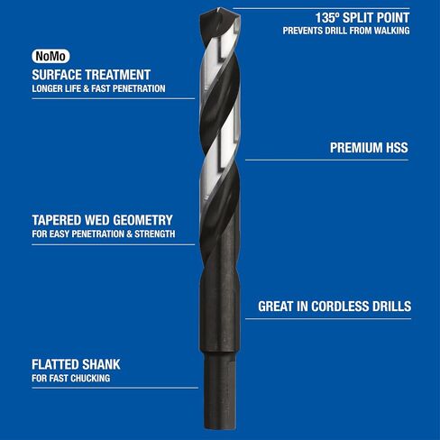 Champion Cutting Tool Brute Platinum 29 Piece 1/16-1/2" x 64ths HSS Mechanics Length Twister-XL28 Drill Bit Set-135 Degree Split Point, Water Resistant Index-MADE IN USA in Kuwait