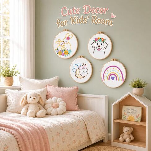 Nuberlic 12 Pcs Embroidery Kit for Kids with Step-By-Step Guidance Ages 8+ in Saudi Arabia