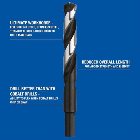 Champion Cutting Tool Brute Platinum 29 Piece 1/16-1/2" x 64ths HSS Mechanics Length Twister-XL28 Drill Bit Set-135 Degree Split Point, Water Resistant Index-MADE IN USA in Kuwait