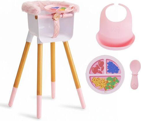 FAO Schwarz Baby Doll High Chair with Feeding Accessories, Fits 14" Dolls in Kuwait