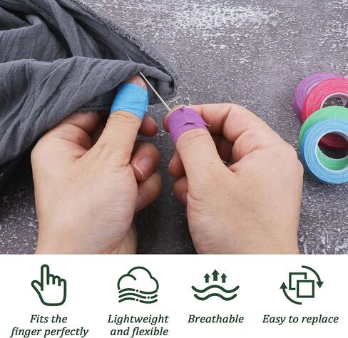 Eiodoni 4 Rolls Thimble Tape for Hand Sewing, Self Adhesive in Saudi Arabia