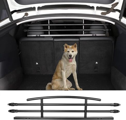 for Tesla Model Y Dog Barrier Adjustable Large Pet Protective Barrier Anti-bite Heavy-Duty Metal Stainless Steel for Dog Travel Accessories 2021 2022 2023 2024 in Kuwait