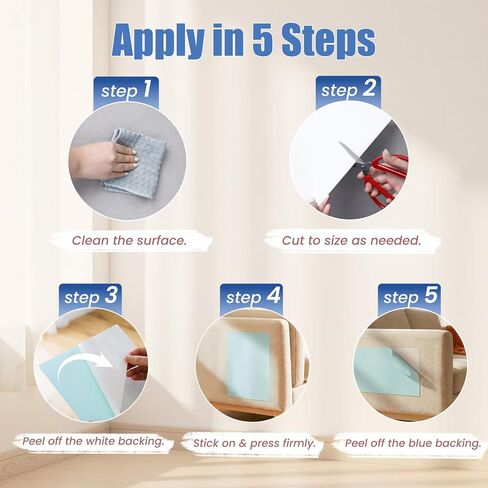 24PCS Cat Scratch Furniture Protector, Double Sided Couch Protectors Tape from Cats Claws Scratching, Clear Sticky Sheets Proof Clawing Sofa Corner Protection Cover Anti Scratch for Furniture in Saudi Arabia