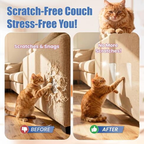 24PCS Cat Scratch Furniture Protector, Double Sided Couch Protectors Tape from Cats Claws Scratching, Clear Sticky Sheets Proof Clawing Sofa Corner Protection Cover Anti Scratch for Furniture in Saudi Arabia