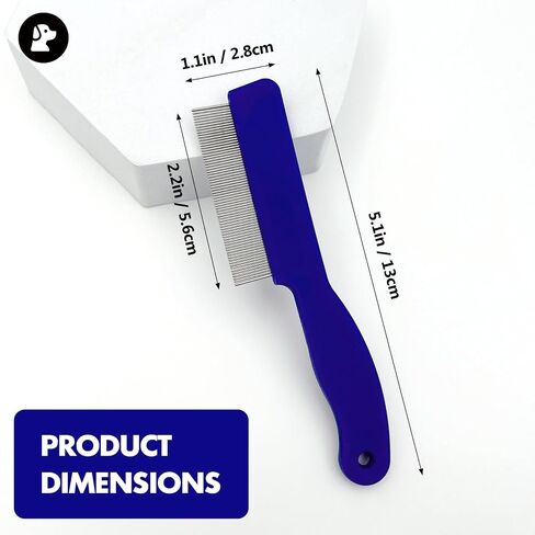 3 Pack Pet Flea Detangling Comb, Single-Row Fine-Tooth Stainless Steel Grooming Tool for Short & Long Hair in Saudi Arabia
