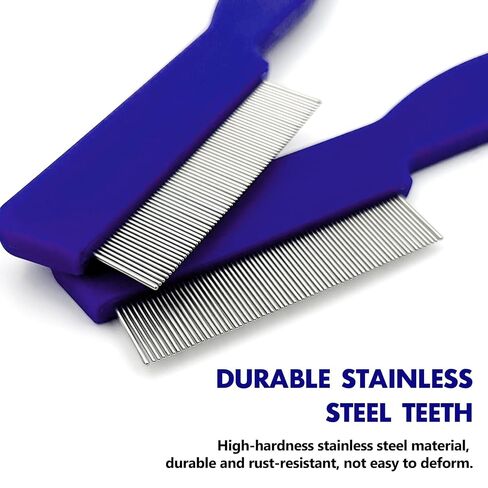 3 Pack Pet Flea Detangling Comb, Single-Row Fine-Tooth Stainless Steel Grooming Tool for Short & Long Hair in Saudi Arabia