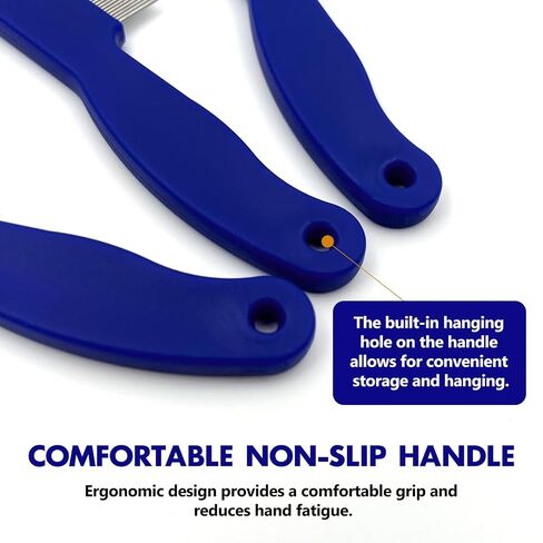 3 Pack Pet Flea Detangling Comb, Single-Row Fine-Tooth Stainless Steel Grooming Tool for Short & Long Hair in Saudi Arabia