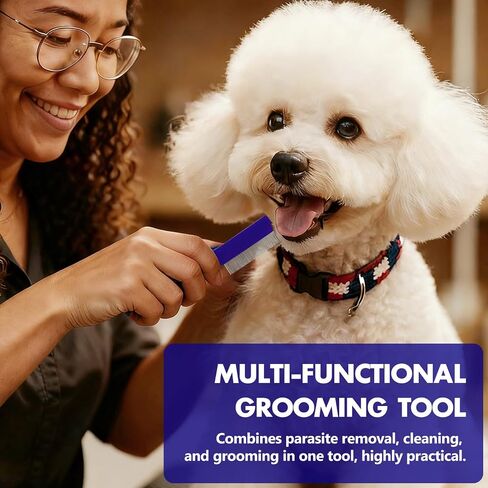 3 Pack Pet Flea Detangling Comb, Single-Row Fine-Tooth Stainless Steel Grooming Tool for Short & Long Hair in Saudi Arabia