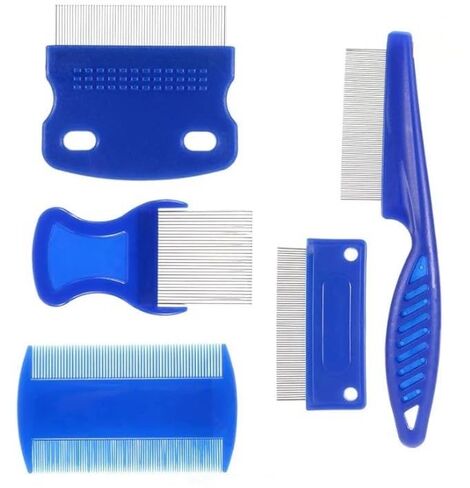 5 Pcs Flea Comb,Stainless Steel Professional comb for Dogs Cats (5, Blue) in Saudi Arabia