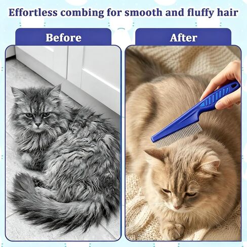 5 Pcs Flea Comb,Stainless Steel Professional comb for Dogs Cats (5, Blue) in Saudi Arabia