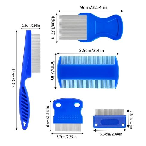 5 Pcs Flea Comb,Stainless Steel Professional comb for Dogs Cats (5, Blue) in Saudi Arabia