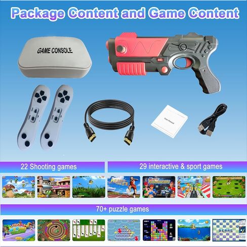 Video Game Console for Kids with Light Gun, 100+ Sports & Shooting TV Games in Saudi Arabia
