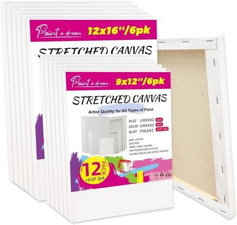 Stretched Canvas for Painting, 2Pack 24X36 Large Canvas for Painting, (280GSM) Triple Primed 2/3" Profile Cotton Professional Artist Quality Blank Canvas,Ready to Paint, Art Supplies for Acrylic, Oil in Saudi Arabia