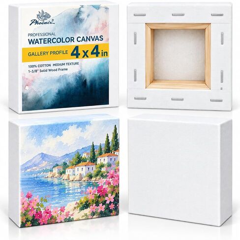 PHOENIX 10x10 Gallery Depth Watercolor Canvas 4 Pack in Kuwait