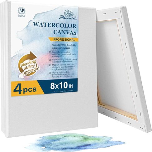PHOENIX 10x10 Gallery Depth Watercolor Canvas 4 Pack in Saudi Arabia