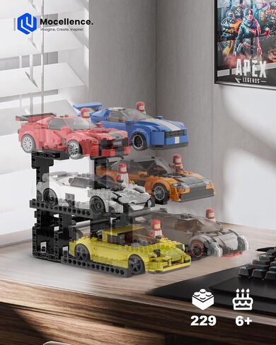 Display Stand for Lego Speed Champions Cars (1 Pack), Upgraded 3-Layer Stand Holds 6 Cars Compatible with 76917, 76908, 76918, 76915, 76914, 76907, 76901, 76902 & More, Gift for Collectors & Kids 6+ in Saudi Arabia