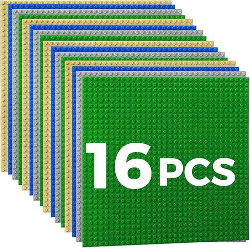 Classic Baseplates Building Plates-10" x 10" Building Boards,100% Compatible with All Major Brands and Activity Table, Creative Platforms Mats for Toy Bricks (Multicolored, 8 Pack) in Kuwait