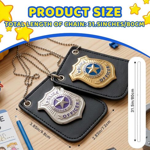 2pcs Police Badge, Police Costume Accessories for Kid in Saudi Arabia
