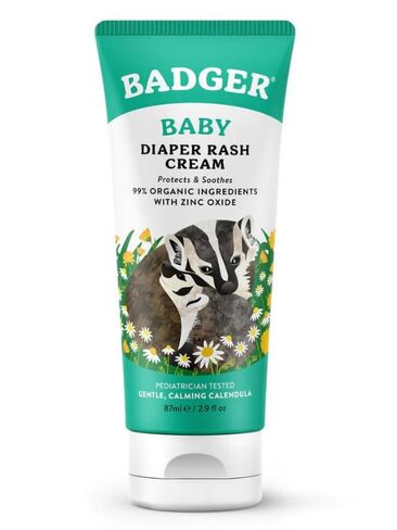 Badger Diaper Cream, Organic Diaper Rash Cream for Baby, Zinc Oxide Ointment w/ Soothing Calendula Cream, Organic Baby Diaper Care Barrier Cream, Zinc Oxide Cream for Sensitive Baby Skin, 2.9 fl oz (2 Pack) in Saudi Arabia