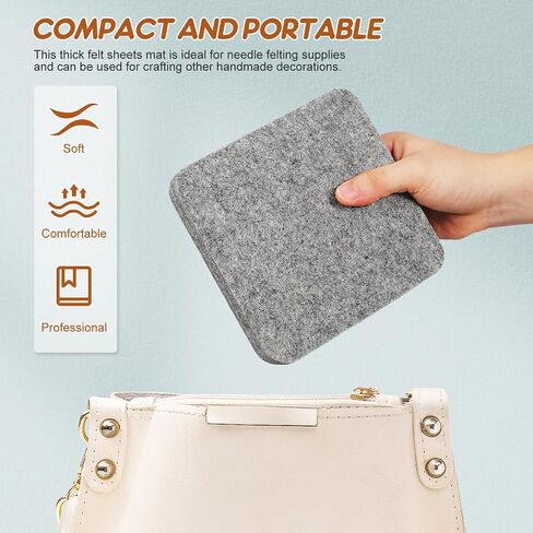Healifty Needle Felting Mat Dense Wool Felt Pad for Precision Felting Thick Craft Work Block for Desk Protection DIY Needle Felting Supplies 5.98 X 5.98 X 0.98 in Dark Grey in Kuwait