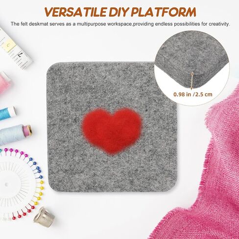 Healifty Needle Felting Mat Dense Wool Felt Pad for Precision Felting Thick Craft Work Block for Desk Protection DIY Needle Felting Supplies 5.98 X 5.98 X 0.98 in Dark Grey in Kuwait