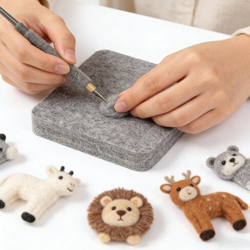 Healifty Needle Felting Mat Dense Wool Felt Pad for Precision Felting Thick Craft Work Block for Desk Protection DIY Needle Felting Supplies 5.98 X 5.98 X 0.98 in Dark Grey in Kuwait