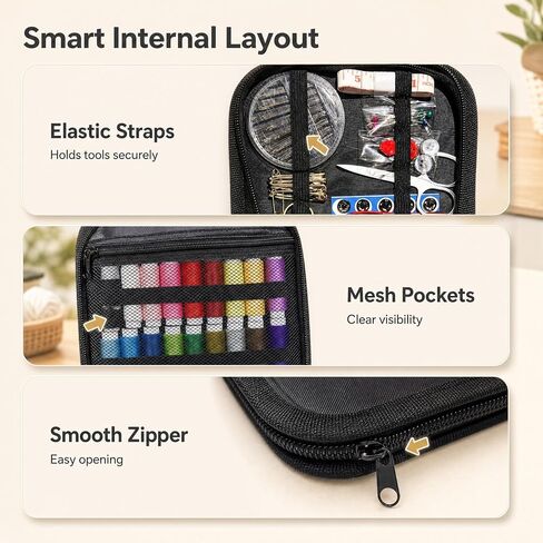 Otylzto Portable Zipper Sewing Kit, Complete Home Travel DIY Supplies Set in Saudi Arabia