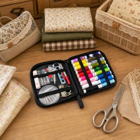 Otylzto Portable Zipper Sewing Kit, Complete Home Travel DIY Supplies Set in Saudi Arabia